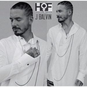 Asymmetric men’s chained shirt