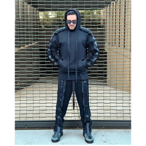 Track suit with satin trim sleeve and pants