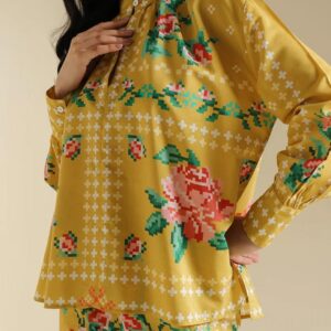 Stitched 2 piece printed shirt and printed trouser