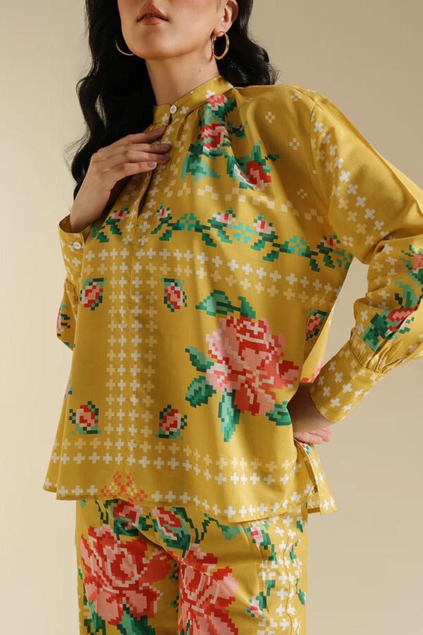 Stitched 2 piece printed shirt and printed trouser