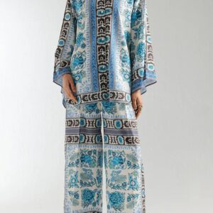 Stitched 2 piece printed shirt and printed trouser