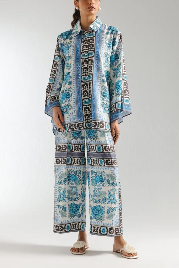 Stitched 2 piece printed shirt and printed trouser