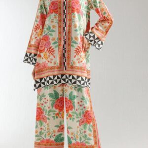 Stitched 2 piece printed shirt and printed trouser