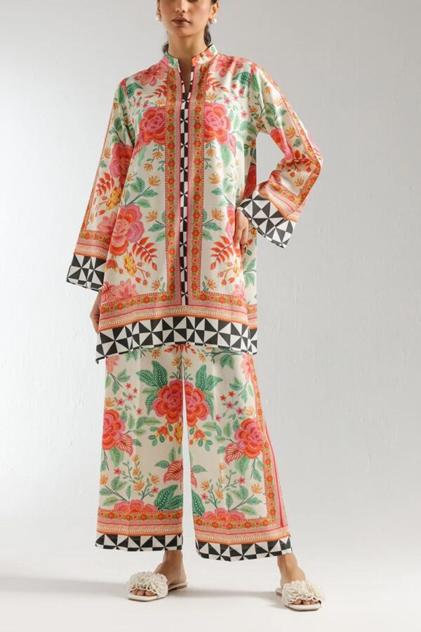 Stitched 2 piece printed shirt and printed trouser